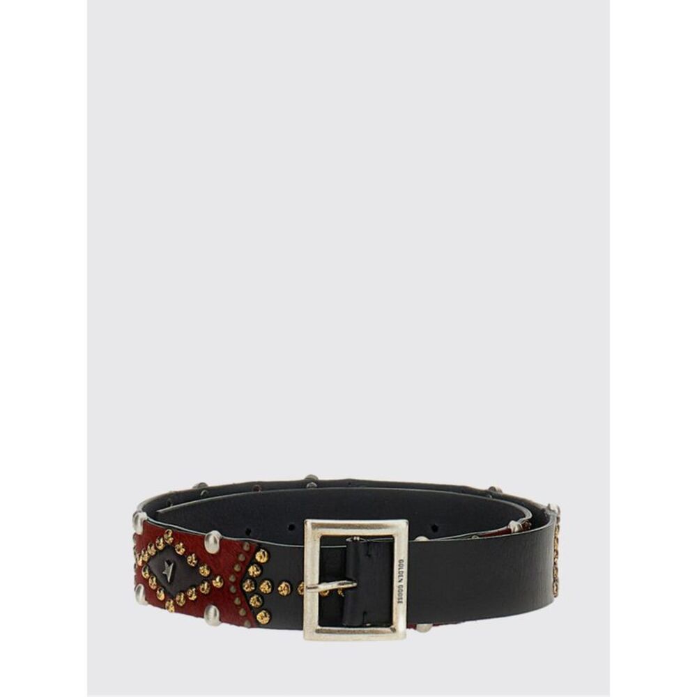 Golden Goose Women Golden Goose Sierra Studded Leather Belt With Engraved Buckle
